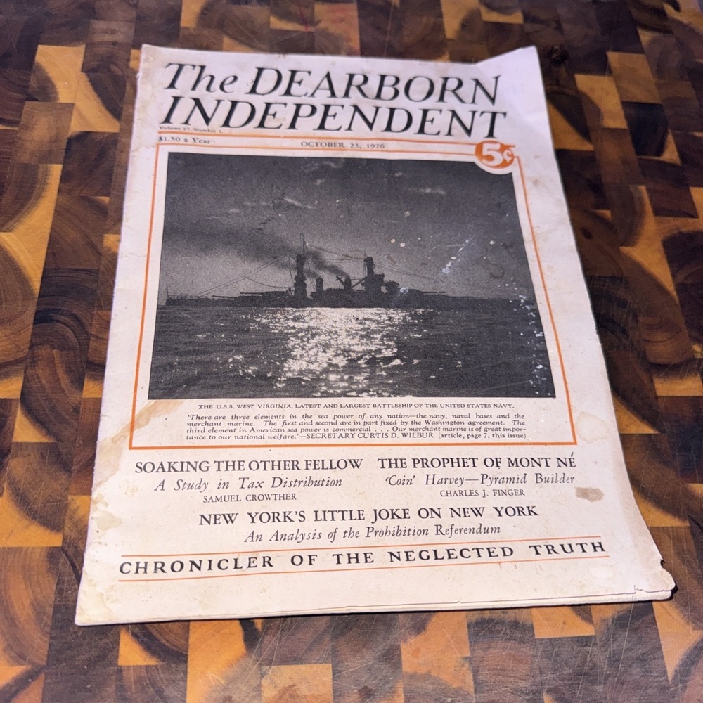 The Dearborn Independent October 23 1926 Chronicler Of The Neglected Truth